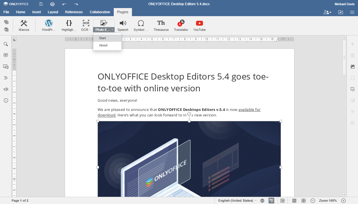 Edit pics in ONLYOFFICE editors