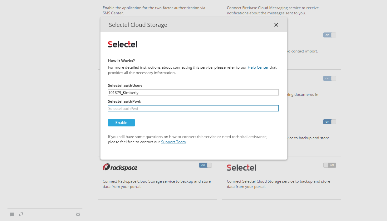 Connect Selectel Cloud Storage to ONLYOFFICE